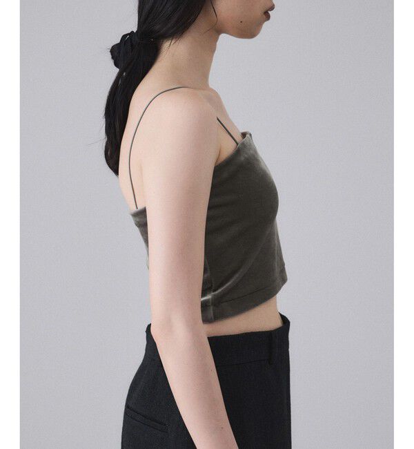 ADAM ET ROPE'「【EMOELLE】カップ付きベロアキャミソール」|キャミソール|