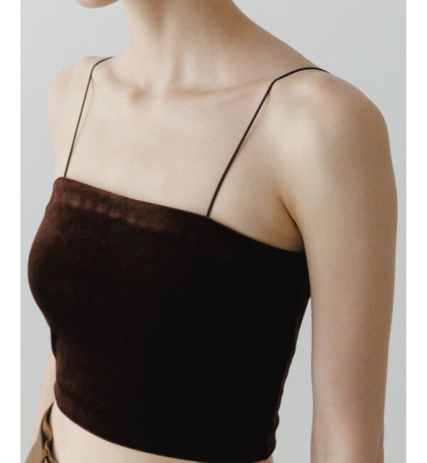 ADAM ET ROPE'「【EMOELLE】カップ付きベロアキャミソール」|キャミソール|