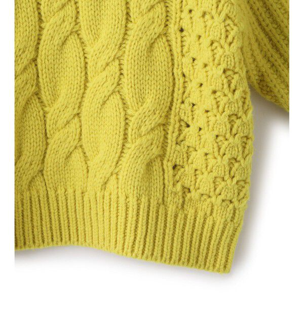 ADAM ET ROPE'「【サステナブル】ケーブルハーフスリーブニット」|ニット・セーター|