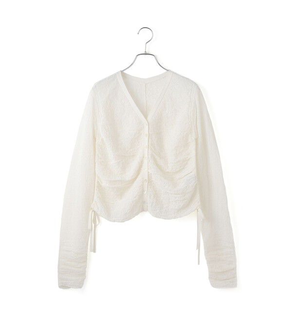 ADAM ET ROPE'「クレープリンクスギャザーカーディガン」|カーディガン|