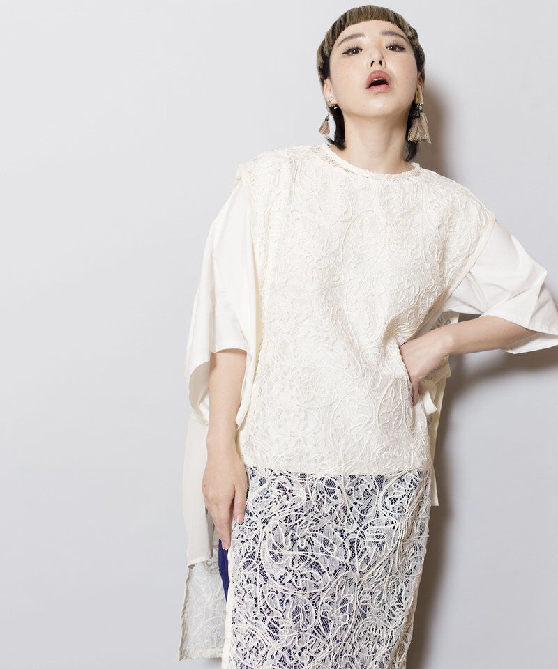  「サイドリボンレースベスト」|ベスト・ジレ|