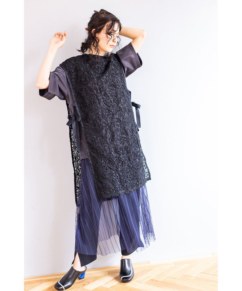  「サイドリボンレースベスト」|ベスト・ジレ|