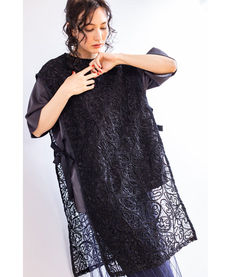  「サイドリボンレースベスト」|ベスト・ジレ|