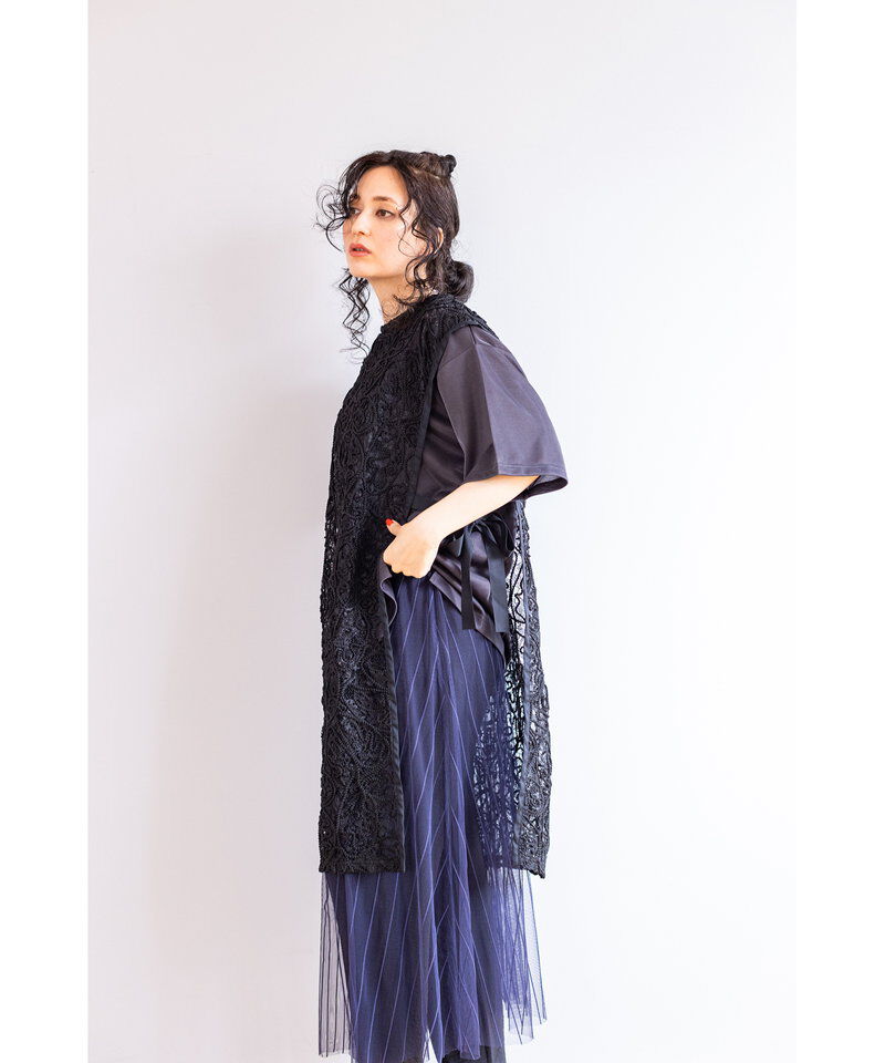  「サイドリボンレースベスト」|ベスト・ジレ|