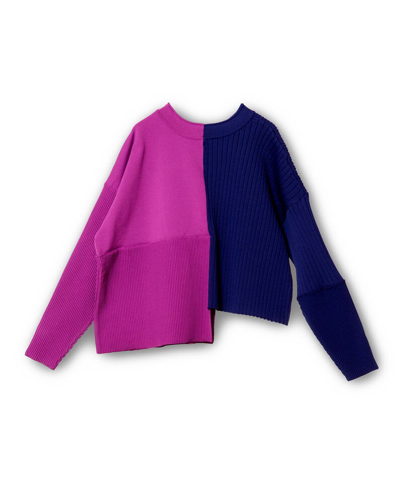  「2WAYバイカラーニットカーディガン」|ニット・セーター|