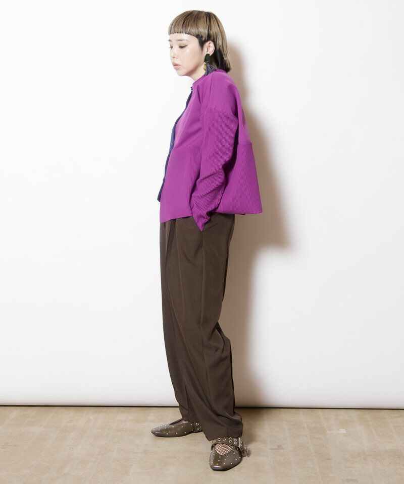  「2WAYバイカラーニットカーディガン」|ニット・セーター|