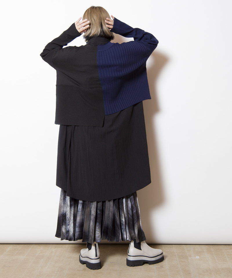  「2WAYバイカラーニットカーディガン」|ニット・セーター|