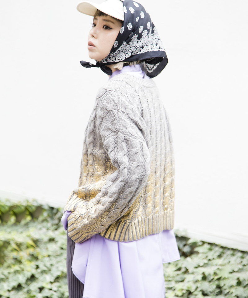  「グラデーションケーブルニットプルオーバー」|ニット・セーター|