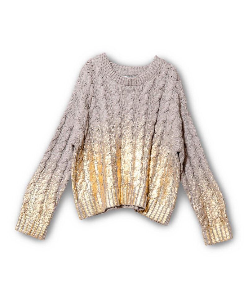  「グラデーションケーブルニットプルオーバー」|ニット・セーター|