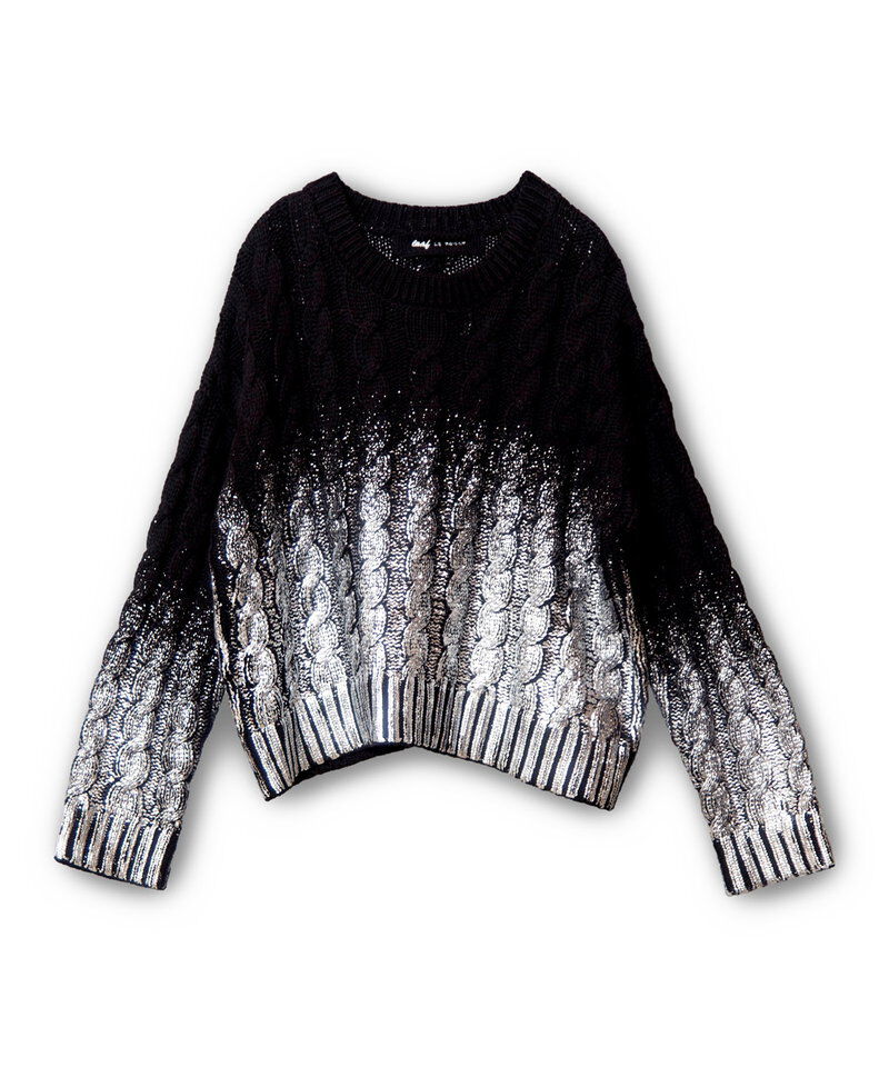  「グラデーションケーブルニットプルオーバー」|ニット・セーター|