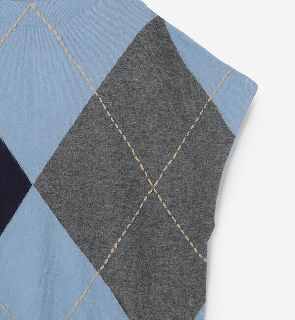  「ADAWAS | ボトルネック アーガイルベスト WOMEN」|ベスト・ジレ|