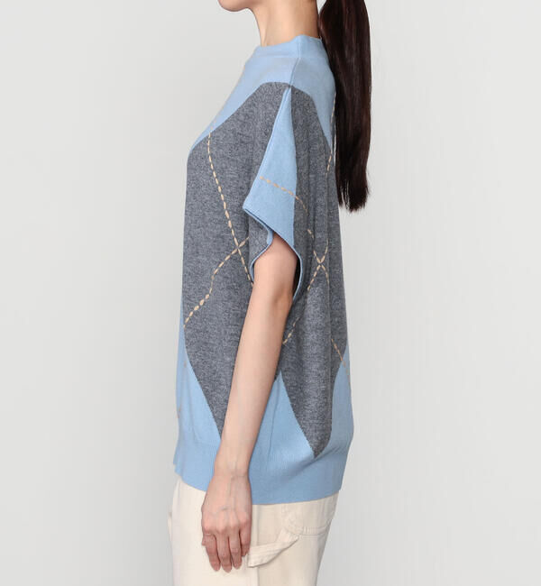  「ADAWAS | ボトルネック アーガイルベスト WOMEN」|ベスト・ジレ|