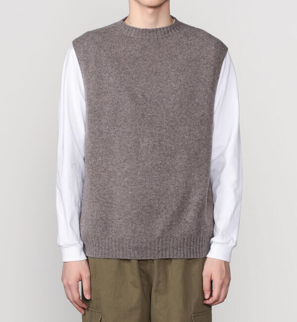 Morris & Sons「MORRIS & SONS | ジーロンラム クルーネックベスト MEN」|ベスト・ジレ|