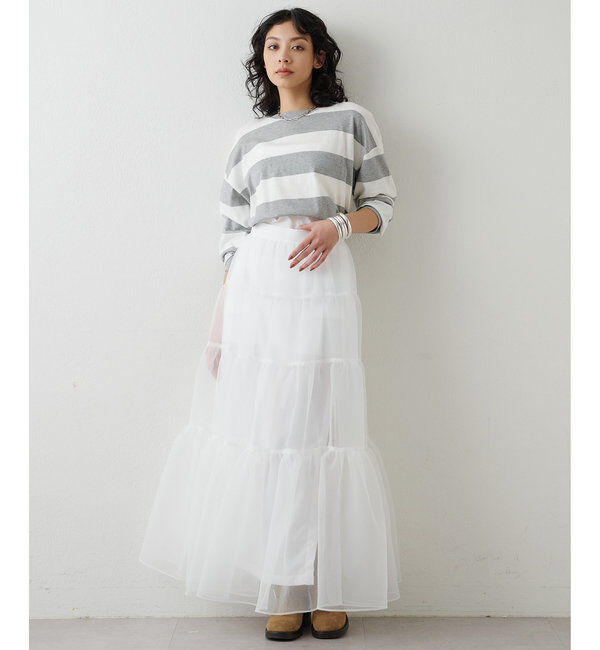  「オーガンジーボリュームスカート」|スカート|