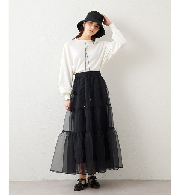  「オーガンジーボリュームスカート」|スカート|