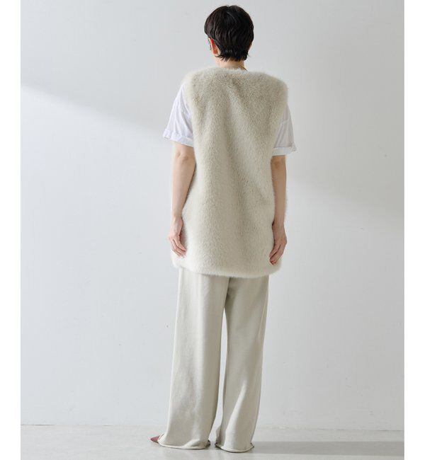 THE PAUSE「【THE PAUSE】フェイクファークルーネックジレ」|ベスト・ジレ|