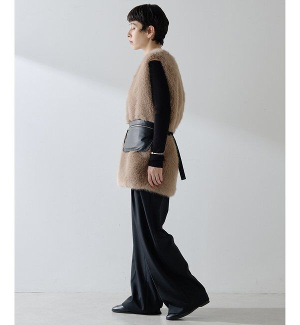 THE PAUSE「【THE PAUSE】フェイクファークルーネックジレ」|ベスト・ジレ|