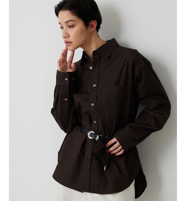  「ブロードシャツ」|シャツ・ブラウス|ブラウン