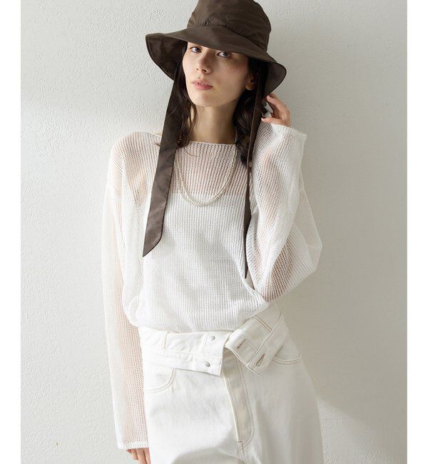  「ボートメッシュニットプルオーバー」|ニット・セーター|