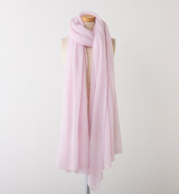  「【CEPIE./セピエ】シアーニットストール」|マフラー|ピンク