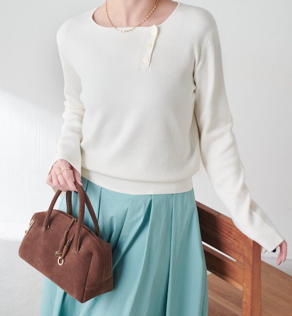  「スロープボタンニット」|ニット・セーター|