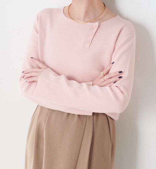  「スロープボタンニット」|ニット・セーター|