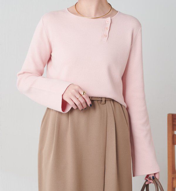  「スロープボタンニット」|ニット・セーター|