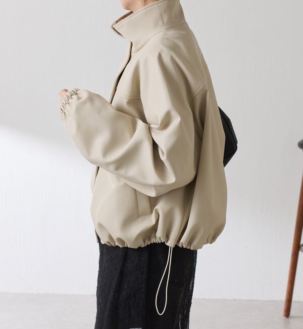  「レザータッチスタンドブルゾン」|ベスト・ジレ|