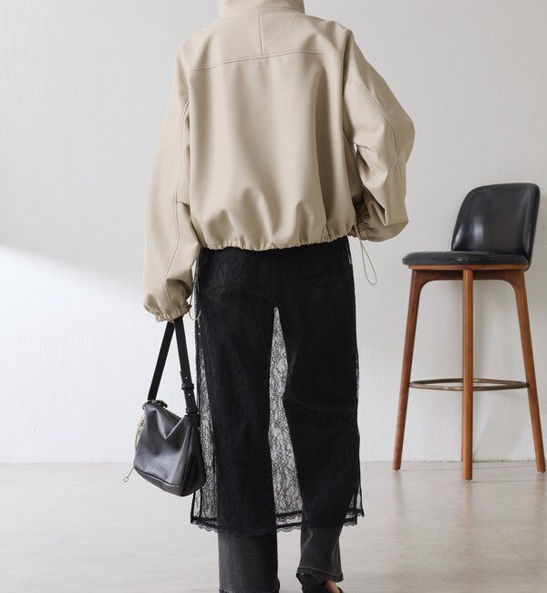  「レザータッチスタンドブルゾン」|ベスト・ジレ|