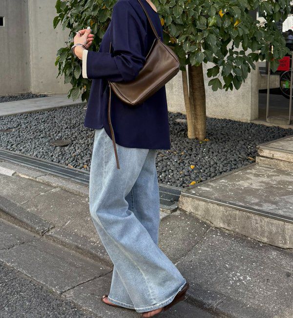  「【ストレッチ◎ファスナー付き】袖シアー切替ジョーゼットロンT」|Tシャツ・カットソー|