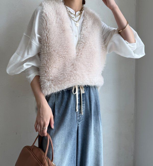  「サイドスナップフェイクカシミヤファープルオーバー」|ベスト・ジレ|