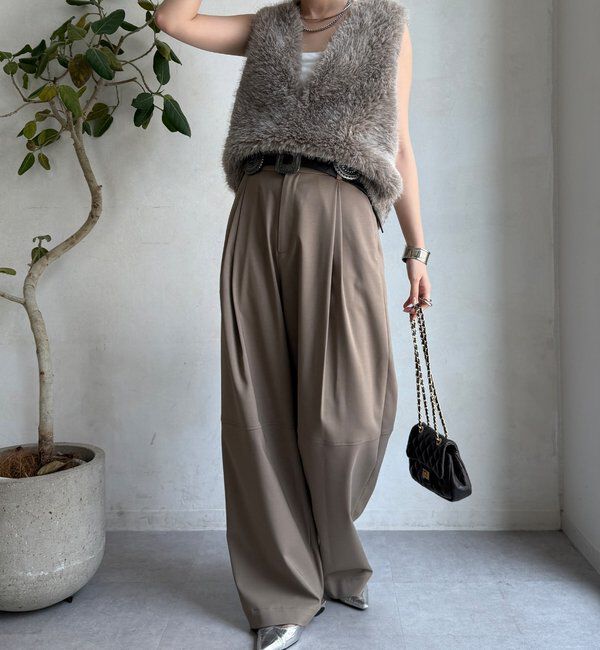  「サイドスナップフェイクカシミヤファープルオーバー」|ベスト・ジレ|