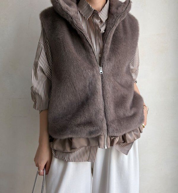  「【WEB限定】エコミンクファーベスト」|ベスト・ジレ|