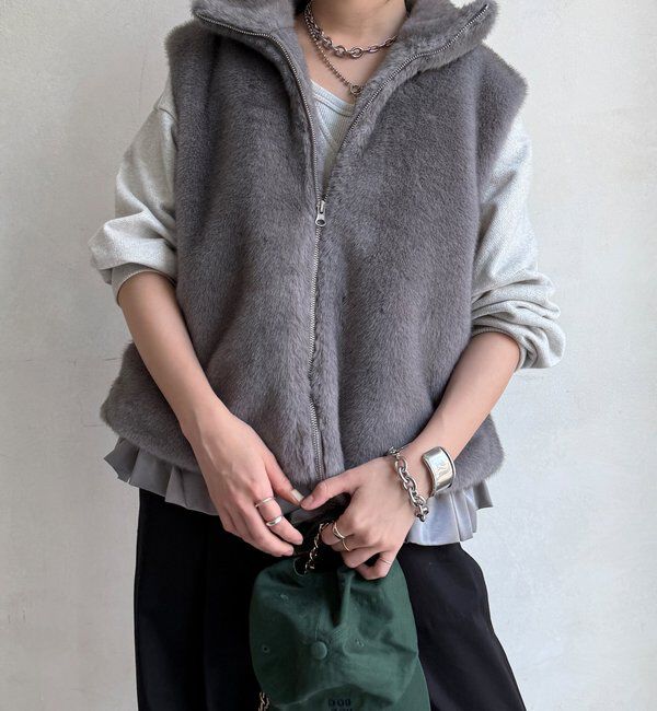  「【WEB限定】エコミンクファーベスト」|ベスト・ジレ|