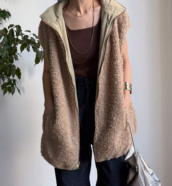  「【WEB限定】リバーシブルボアベスト」|ベスト・ジレ|