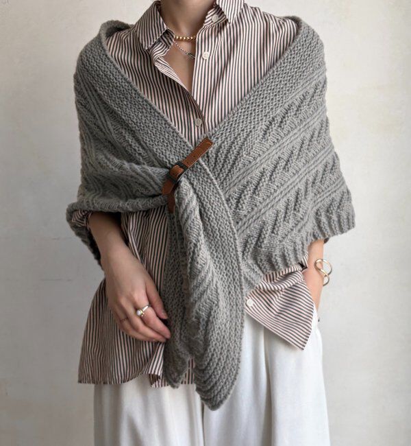  「三角ストール」|マフラー|グレー