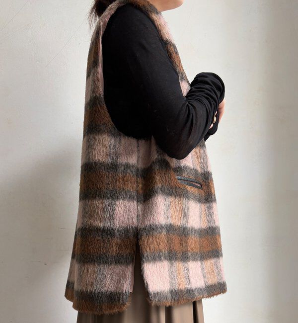  「【WEB限定】チェックシャギーベスト」|ベスト・ジレ|