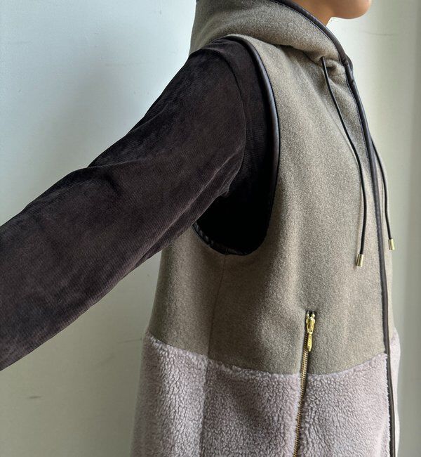  「【WEB限定】ボア切替フーディーベスト」|ベスト・ジレ|