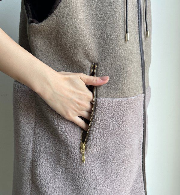  「【WEB限定】ボア切替フーディーベスト」|ベスト・ジレ|