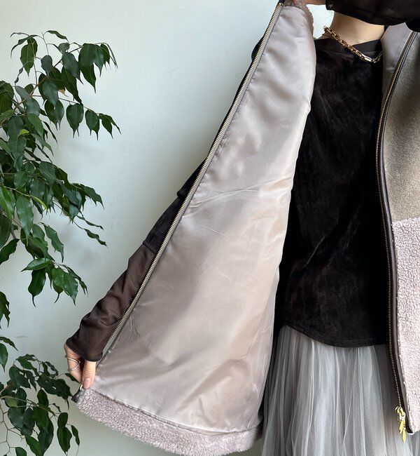  「【WEB限定】ボア切替フーディーベスト」|ベスト・ジレ|