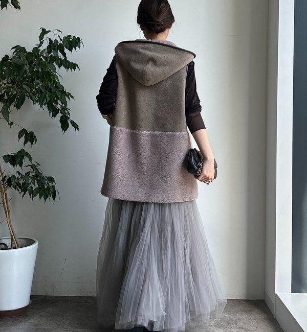  「【WEB限定】ボア切替フーディーベスト」|ベスト・ジレ|