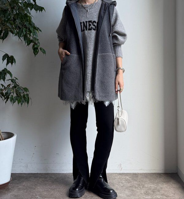  「【WEB限定】ボア切替フーディーベスト」|ベスト・ジレ|