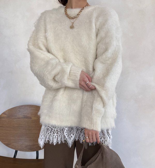  「【WEB限定】ロングシャギープルオーバー」|ニット・セーター|