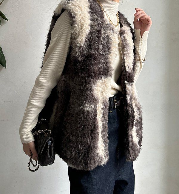  「【WEB限定】プードルファーグラデーションベスト」|ベスト・ジレ|