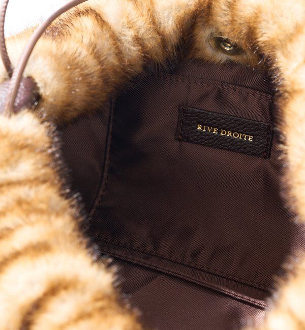  「【シーズンムードを高める】フェイクファードローストリングバッグ」|クラッチバッグ|