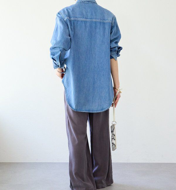  「【RIMH（リムエイチ）】ショルダーパッドロングシャツ」|シャツ・ブラウス|