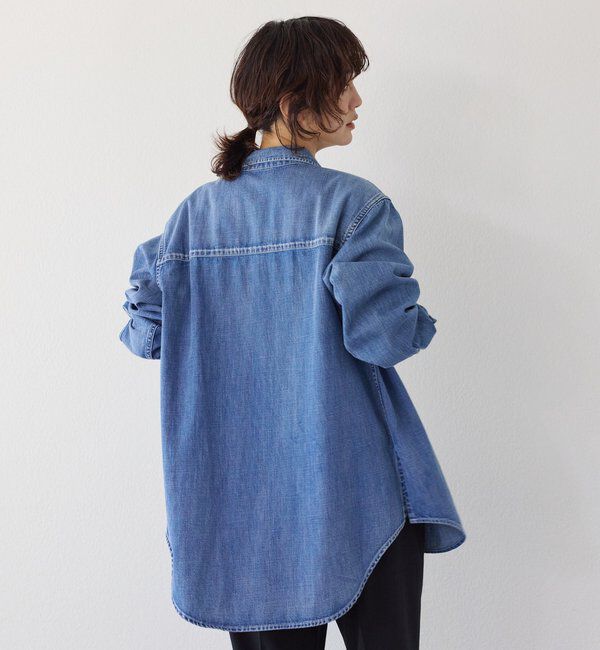  「【RIMH（リムエイチ）】ショルダーパッドロングシャツ」|シャツ・ブラウス|