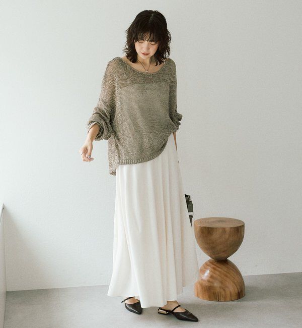  「予約【抜け感】テープヤーンボートネックニット」|ニット・セーター|