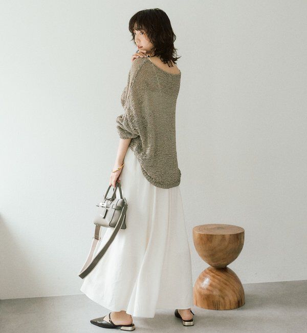  「予約【抜け感】テープヤーンボートネックニット」|ニット・セーター|