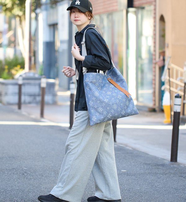  「デニムジャガード2WAYビッグトートバッグ」|トートバッグ|